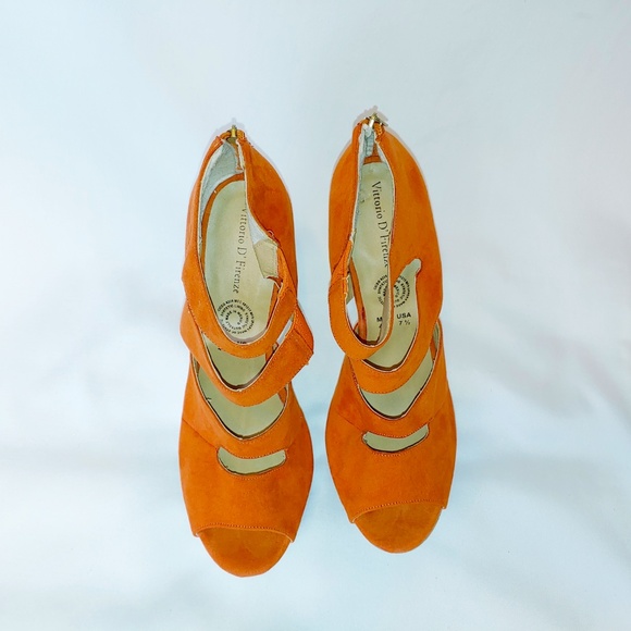 Vittorio D' Firenze Gladiator Orange Canvas Heel - Picture 6 of 8